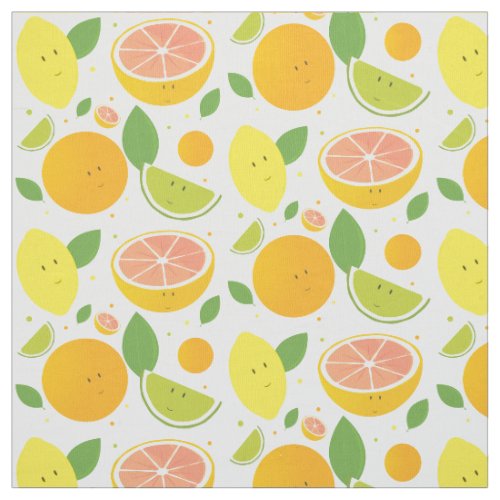 Cartoon Fruit Lemon Lime Grapefruit Orange Citrus Fabric