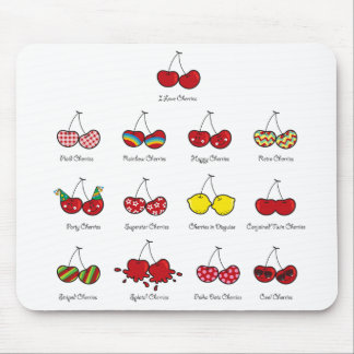 Cartoon Fun Comic Funny Cheeky Red Cherries Cherry Mouse Pad