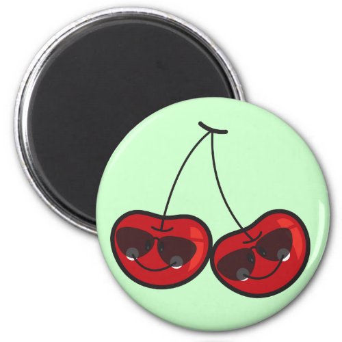 Cartoon Fun  Cool Cheeky Cherries With Sunglasses Magnet