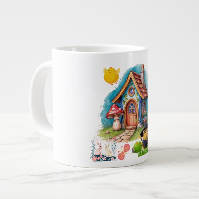 Cartoon Fun Mug: Sip with a Smile! Giant Coffee Mug (Front Left)