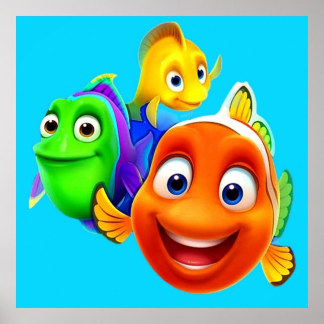 Cartoon fun play bubble guppies poster (Front)