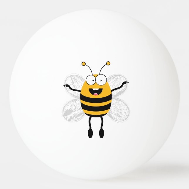 Cartoon funny bee ping pong ball (Front)