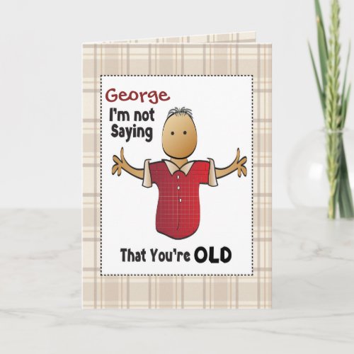 Cartoon Funny Birthday Card for Him 