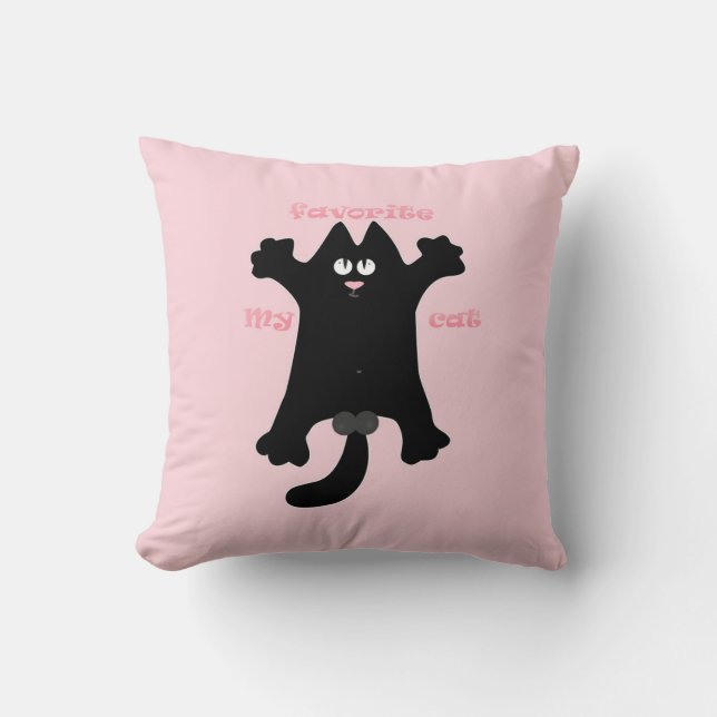 #cartoon #funny # cat throw pillow (Front)