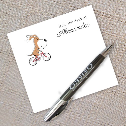 Cartoon Funny Cute Dog Puppy Biking Bicycle Post_it Notes