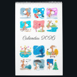Cartoon Funny Cute Puppy Dog Lover 2026 Calendar<br><div class="desc">This 2026 Single Page Calendar features twelve (for each month) illustrations of cute Puppy. Each page reflects the time of the year and month. Little Dog takes part in various sports and outdoors activities such as ice skating, fishing, kayaking, hiking, riding a bicycle, or just decorating a Christmas Tree. Funny...</div>