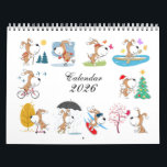 Cartoon Funny Cute Puppy Dog Lover 2026 Calendar<br><div class="desc">This 2026 Two Page Large Calendar features twelve (for each month) illustrations of cute Puppy. Each page reflects the time of the year and month. Little Dog takes part in various sports and outdoors activities such as ice skating, fishing, kayaking, hiking, riding a bicycle, or just decorating a Christmas Tree....</div>