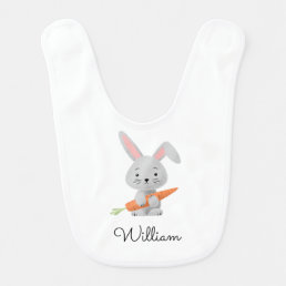Cartoon Funny Cute Rabbit Bunny Carrot Baby Bib