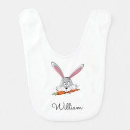 Cartoon Funny Cute Rabbit Bunny Carrot Baby Bib