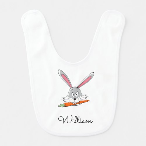 Cartoon Funny Cute Rabbit Bunny Carrot Baby Bib