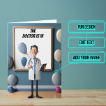 Cartoon Funny Doctor Birthday Card<br><div class="desc">This funny doctor birthday card is specifically for the physician / doctor friend or family member in your life. The design is colorful and features a cartoon doctor. Inside we've written just the right message to speak to the moment; but you can customize it with your own words. Look for...</div>