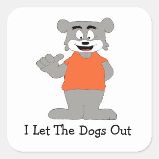 Cartoon Funny Dog Square Sticker