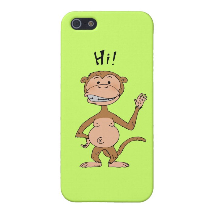 Cartoon funny monkey (Hi) iPhone 5 Cover