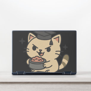 Cartoon Funny Scholar Cat Tuna Paws HP Laptop Skin