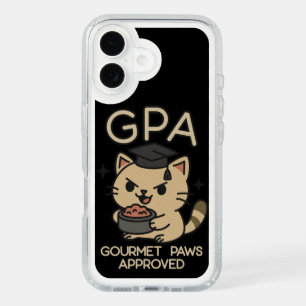 Cartoon Funny Scholar Cat Tuna Paws iPhone 16 Case