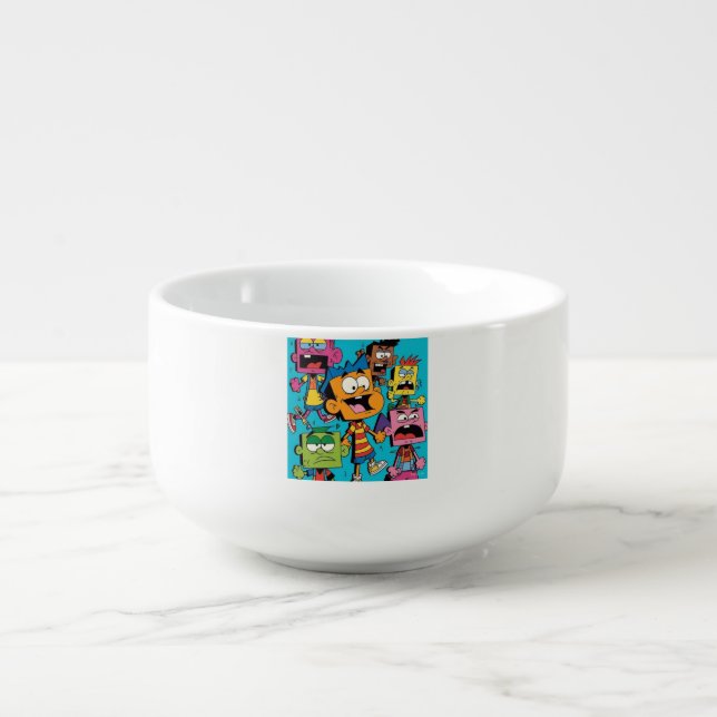 Cartoon Funny Smile Soup Mug (Front)