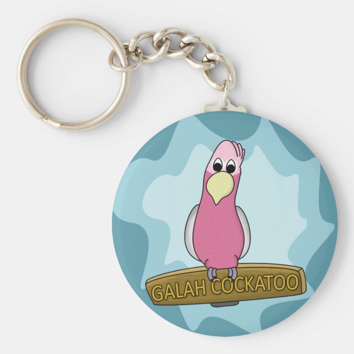 Cartoon Galah Cockatoo Keychain