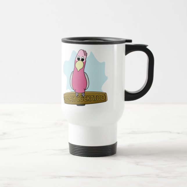 Cartoon Galah Cockatoo Travel Mug (Right)