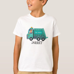 Cartoon Garbage/Recycle Truck with Kids Name T-Shirt