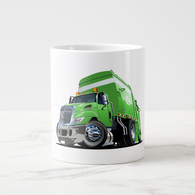 Cartoon garbage truck giant coffee mug (Front)