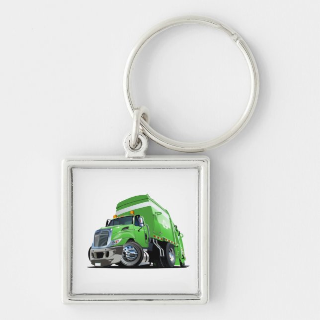 Cartoon garbage truck keychain (Front)