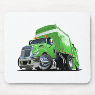 Cartoon garbage truck mouse pad