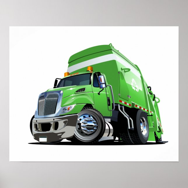 Cartoon garbage truck poster (Front)