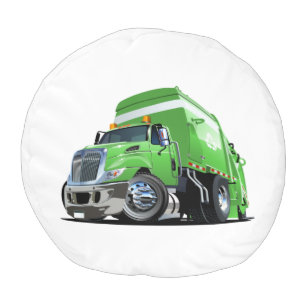 Cartoon garbage truck pouf