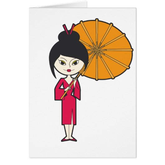 Cartoon Geisha Lady Cards (Front)