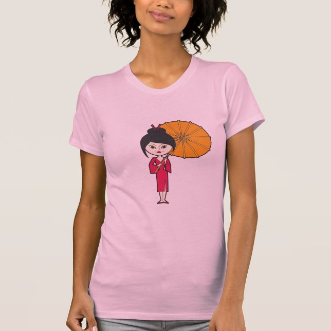 Cartoon Geisha Lady T-Shirt (Front)