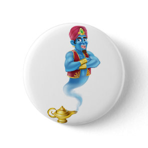 Cartoon Genie Pinback Button