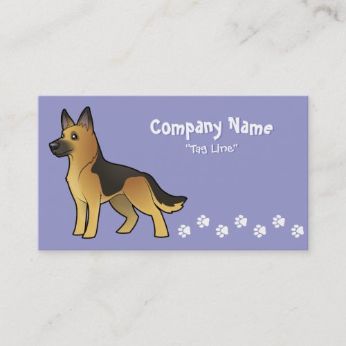 Cartoon German Shepherd Business Card Template