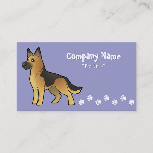 Customizable Cartoon German Shepherd Business Card Template