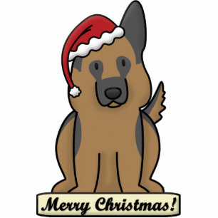 Cartoon German Shepherd Christmas Ornament