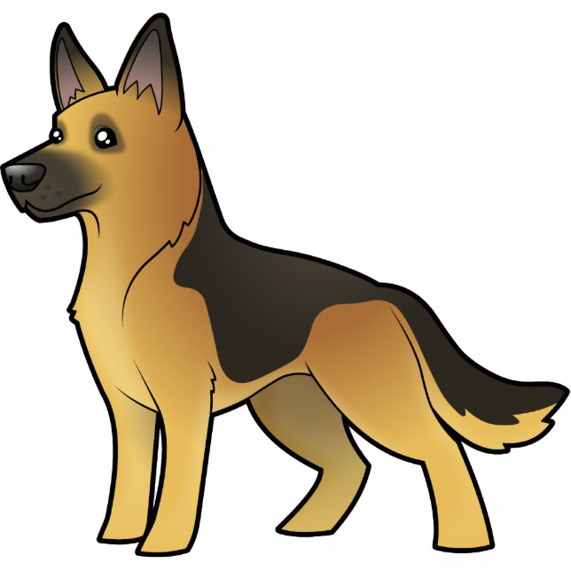 Cartoon German Shepherd Cutout (Front)