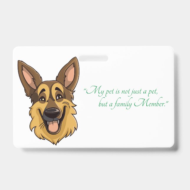 Cartoon German Shepherd Dog | Badge (Front)