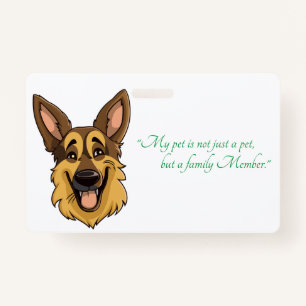 Cartoon German Shepherd Dog Badge