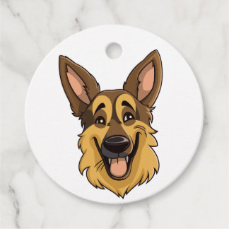 Cartoon German Shepherd Dog | Favor Tags