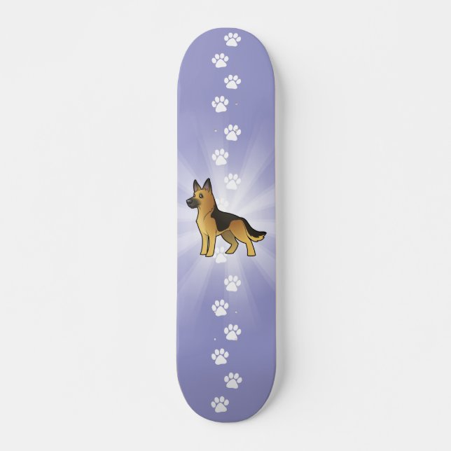 Cartoon German Shepherd Skateboard (Front)