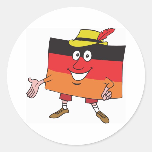 Cartoon Germany Classic Round Sticker (Front)