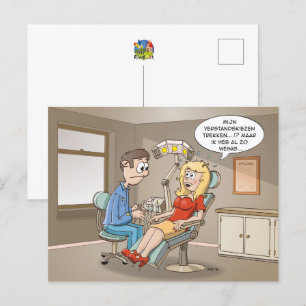 Cartoon, get a blonde at the dentist postcard
