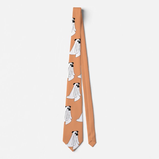 Cartoon Ghost Dog Halloween IPhone Case Neck Tie (Front)