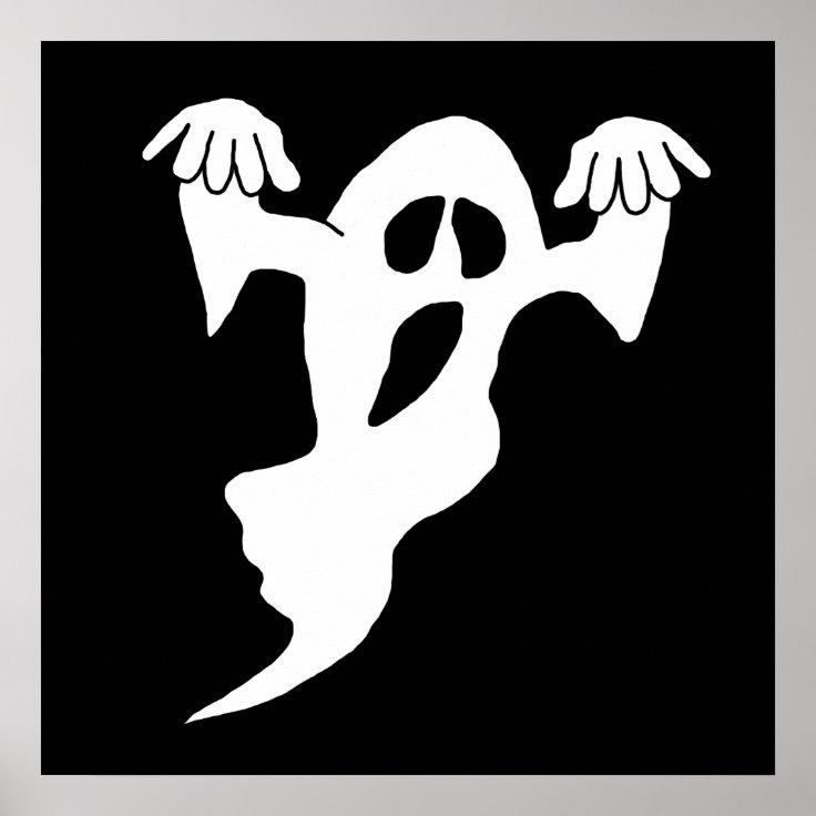 Cartoon Ghost Poster | Zazzle