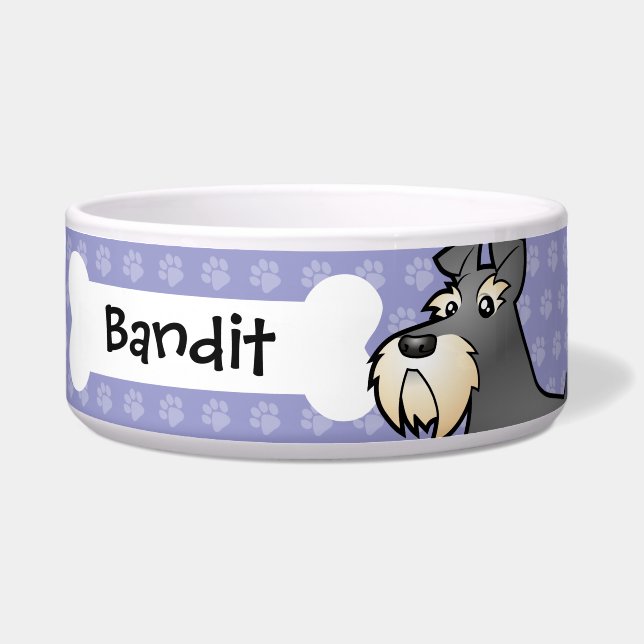 Cartoon Giant/Standard/Miniature Schnauzer Bowl (Front)