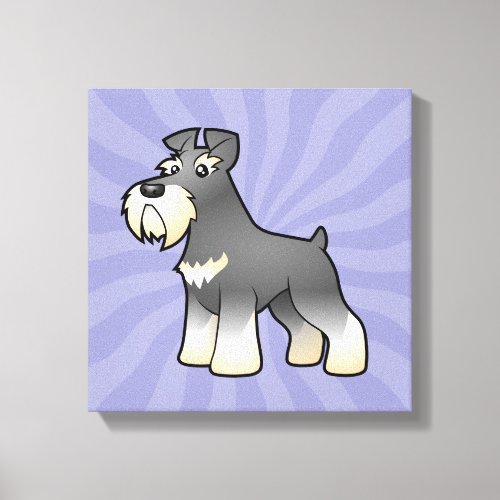 Cartoon GiantStandardMiniature Schnauzer Canvas Print