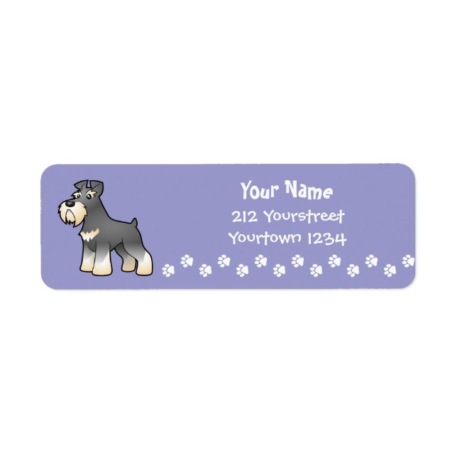 Cartoon Giant/Standard/Miniature Schnauzer Label (Front)