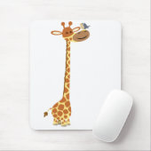 Cartoon Giraffe and Friend mousepad (With Mouse)