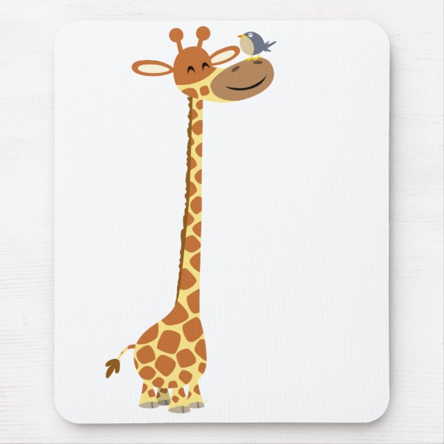 Cartoon Giraffe and Friend mousepad (Front)