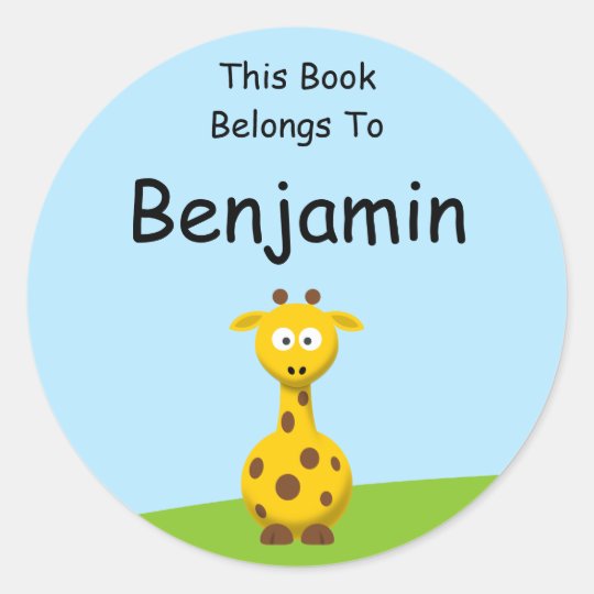 Cartoon Giraffe Classic Round Sticker