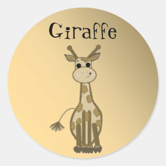 Cartoon Giraffe Classic Round Sticker